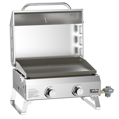 2-Burner Tabletop Propane Gas Griddle, Stainless Steel U62037