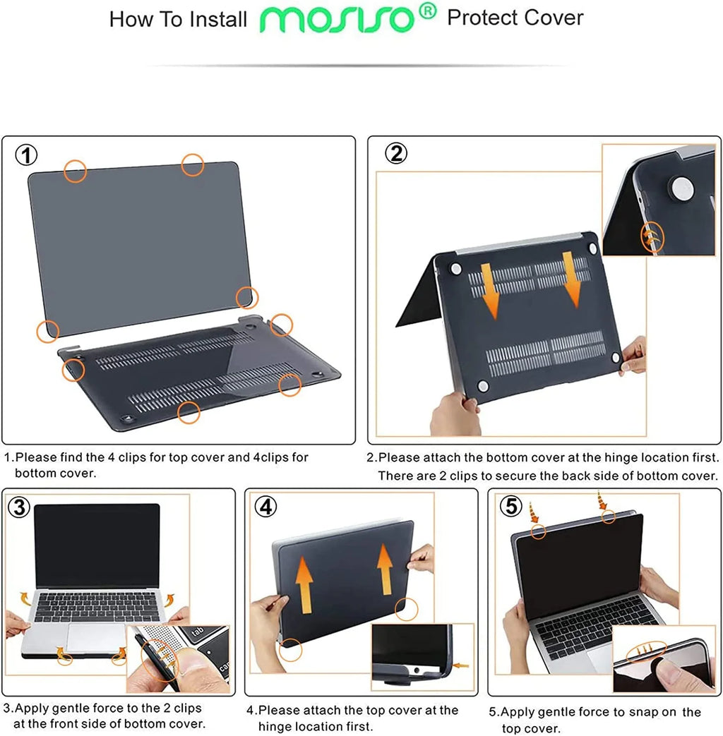 Black Plastic Hard Shell 3 in 1 Case for MacBook Air 13 inch L247