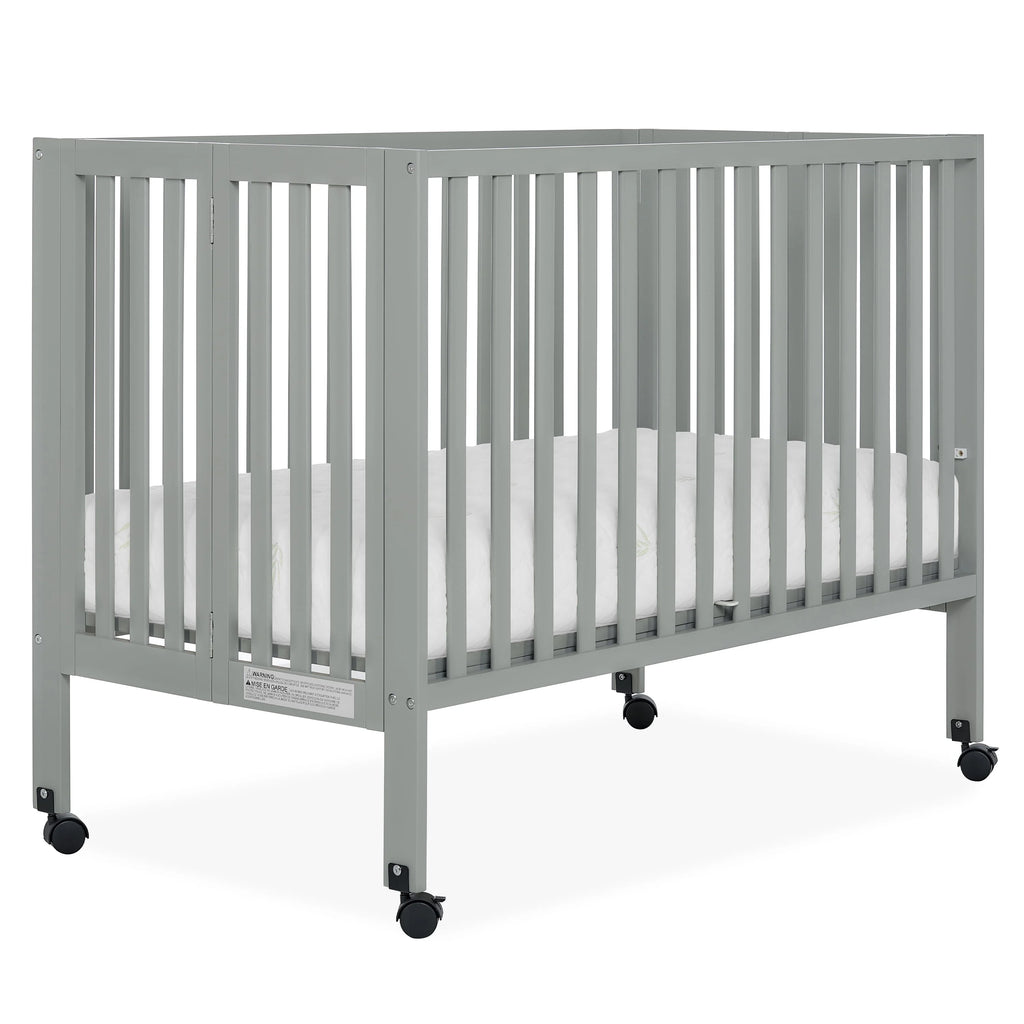 Cool Grey Full-Size Folding Crib F59181