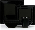 16 Piece Black Stoneware Dinnerware Set A311
