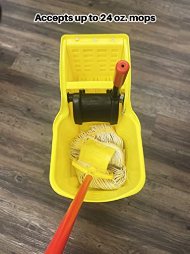 31 QT Yellow Mop Bucket and Wringer Combo on Wheels Q854221