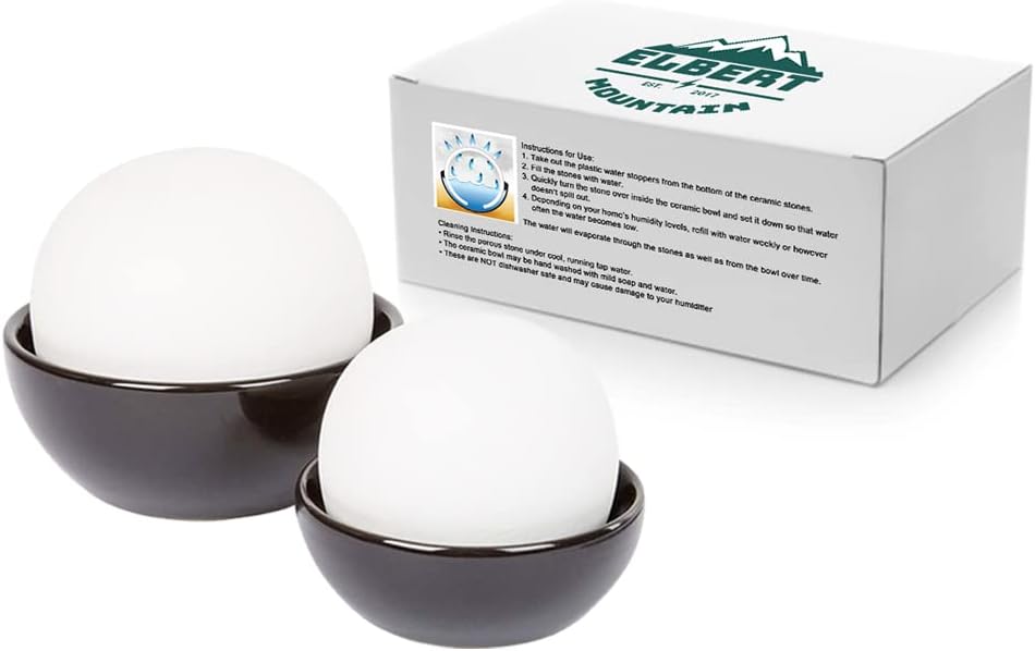 Natural Stone Room Humidifier, Cordless, Ceramic, Set of 2 L16304