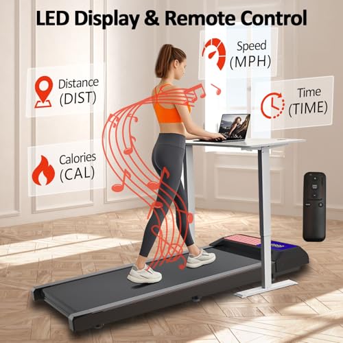 2.5 HP Under Desk Treadmill with Remote Control U6428