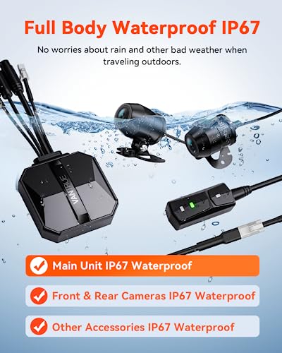 Motorcycle 4K Dash Cam Front and Rear, IP67 Waterproof, GPS Wi-Fi Z60960