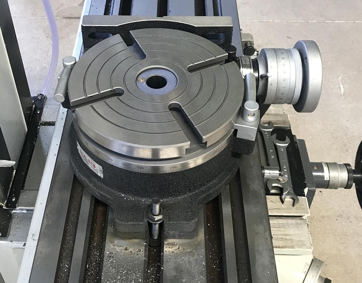 8" Rotary Table Vertical & Horizontal MT3 Center Sleeve 4 Slot Precision Milling Table E5009