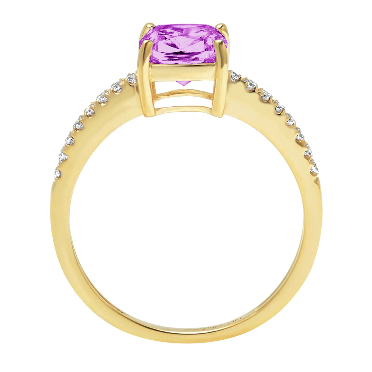 Cushion Cut Simulated Alexandrite 18k Yellow Gold Ring Size 3.75 D470