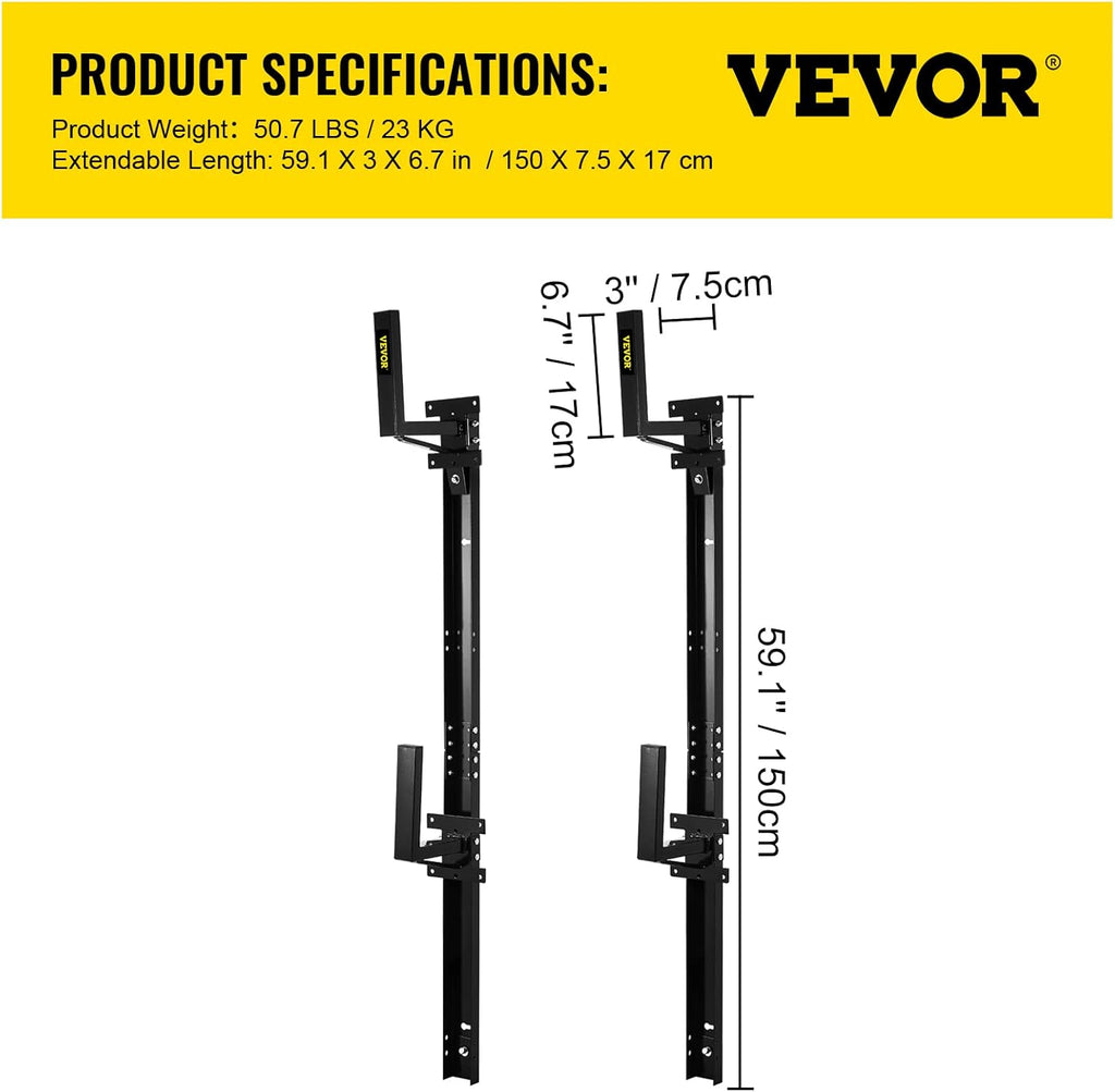 Black Steel Trailer Ladder Rack Z50764