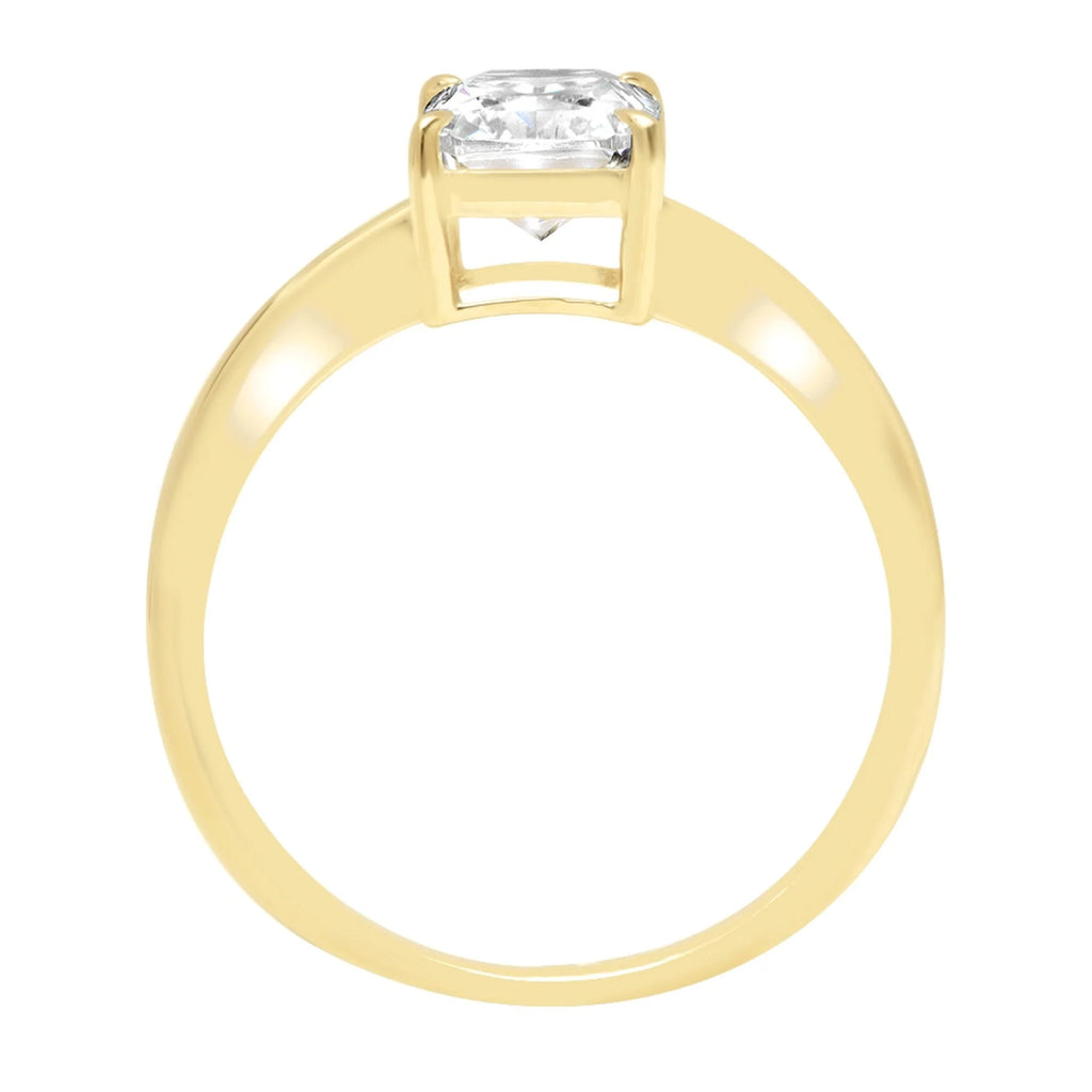 14K Yellow Gold Solitaire Diamond Engagement Ring size 9 Q604292