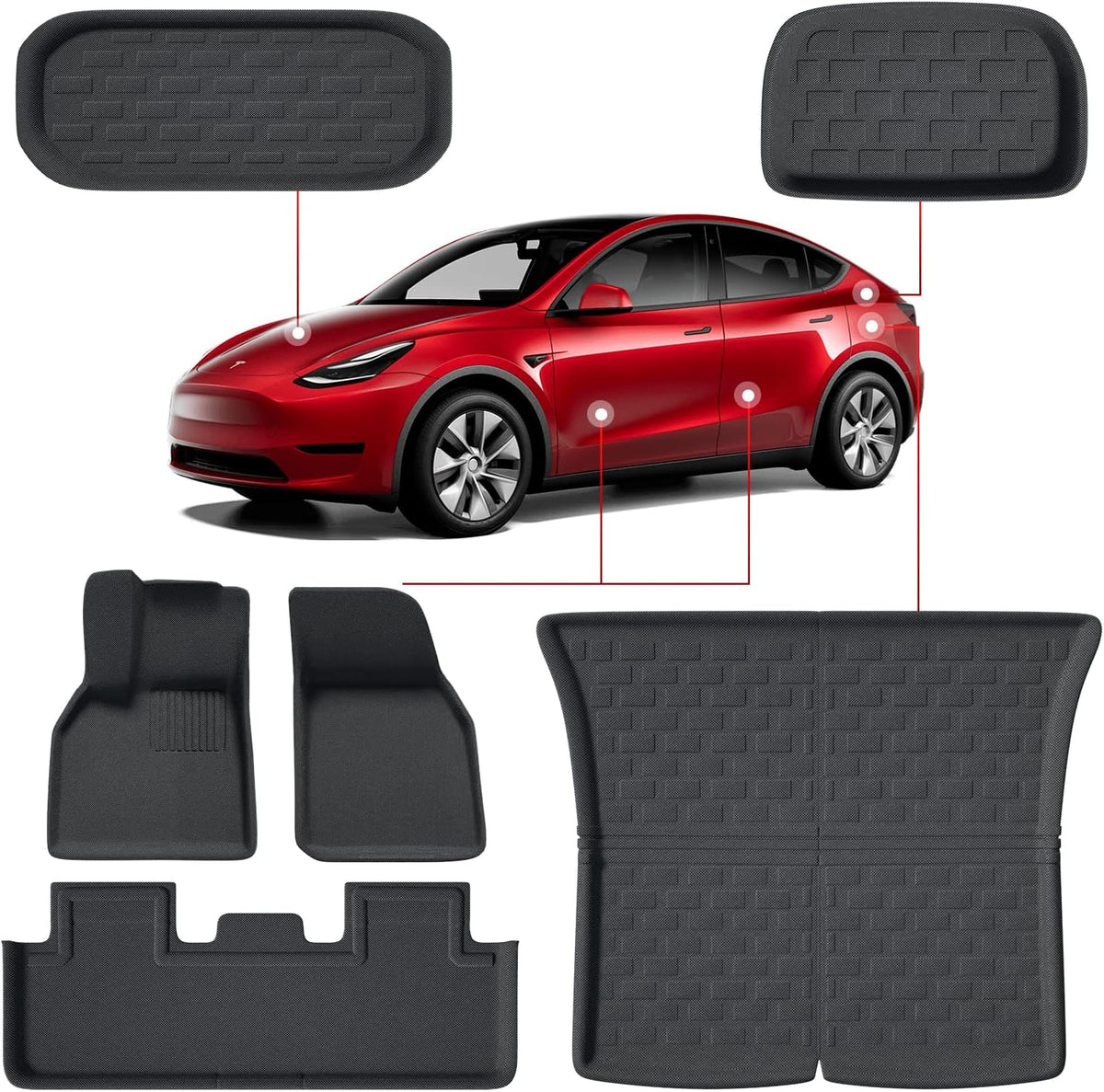 6 Pieces All Weather Floor Mats with Truck Cargo Liner N257