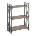 Brown Wood Black Metal Bookcase A980887