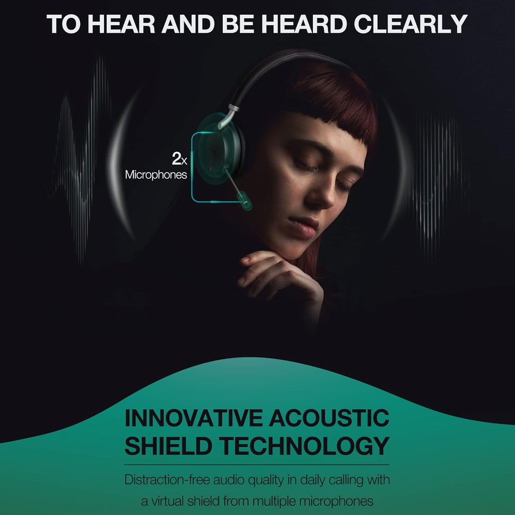 Black Bluetooth Wireless Headset with Microphone W61686