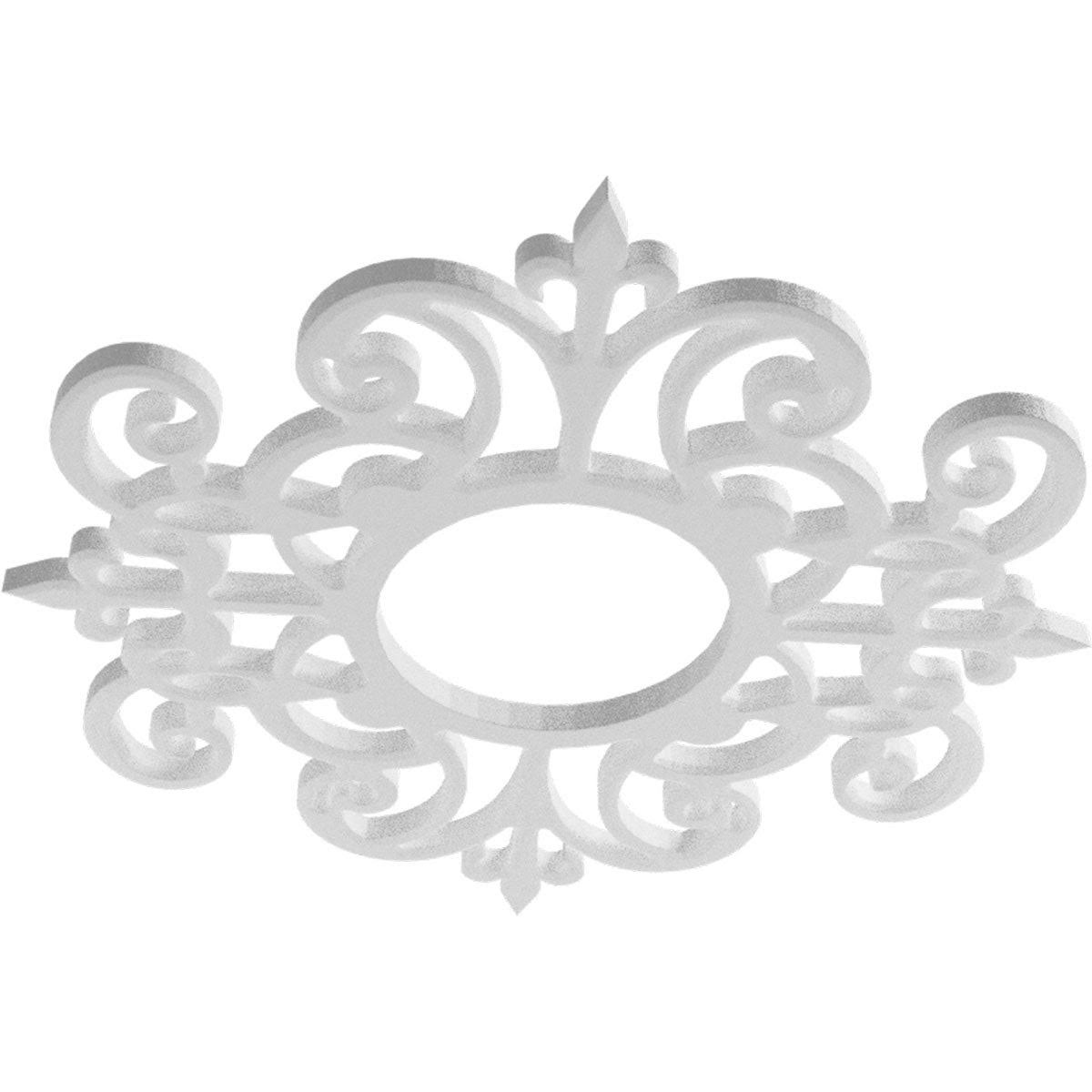 38x22OD x 12 3/8x22ID x 1x22P Dijon PVC Pierced Ceiling Medallion A404166