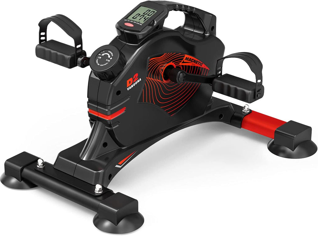 Under Desk Bike Pedal Exerciser Magnetic Mini Exercise Bike Stationary Cycle with Carpet B837193