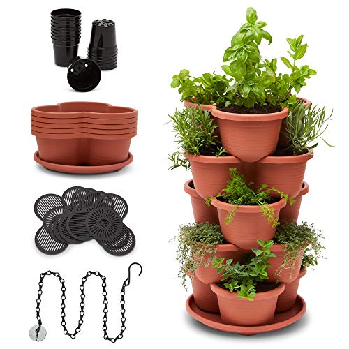 5 Tier Stackable Planter with Starter Pots F23425