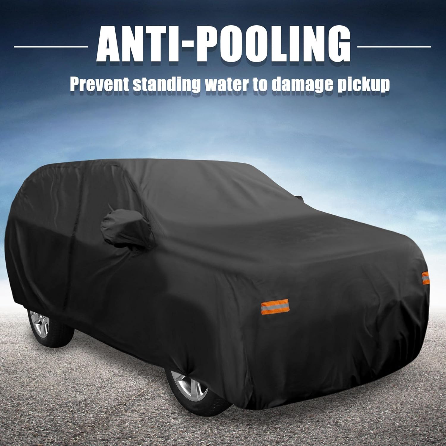 Black 190T PU Waterproof SUV Car Cover Pack of 2 A683962