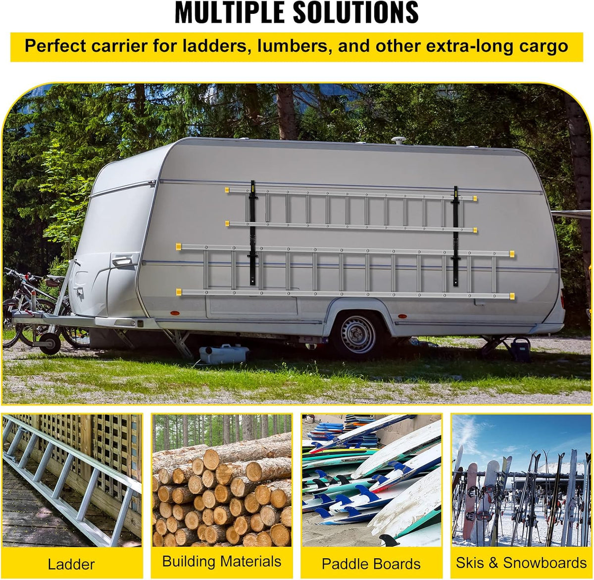 Black Steel Trailer Ladder Rack Z50764
