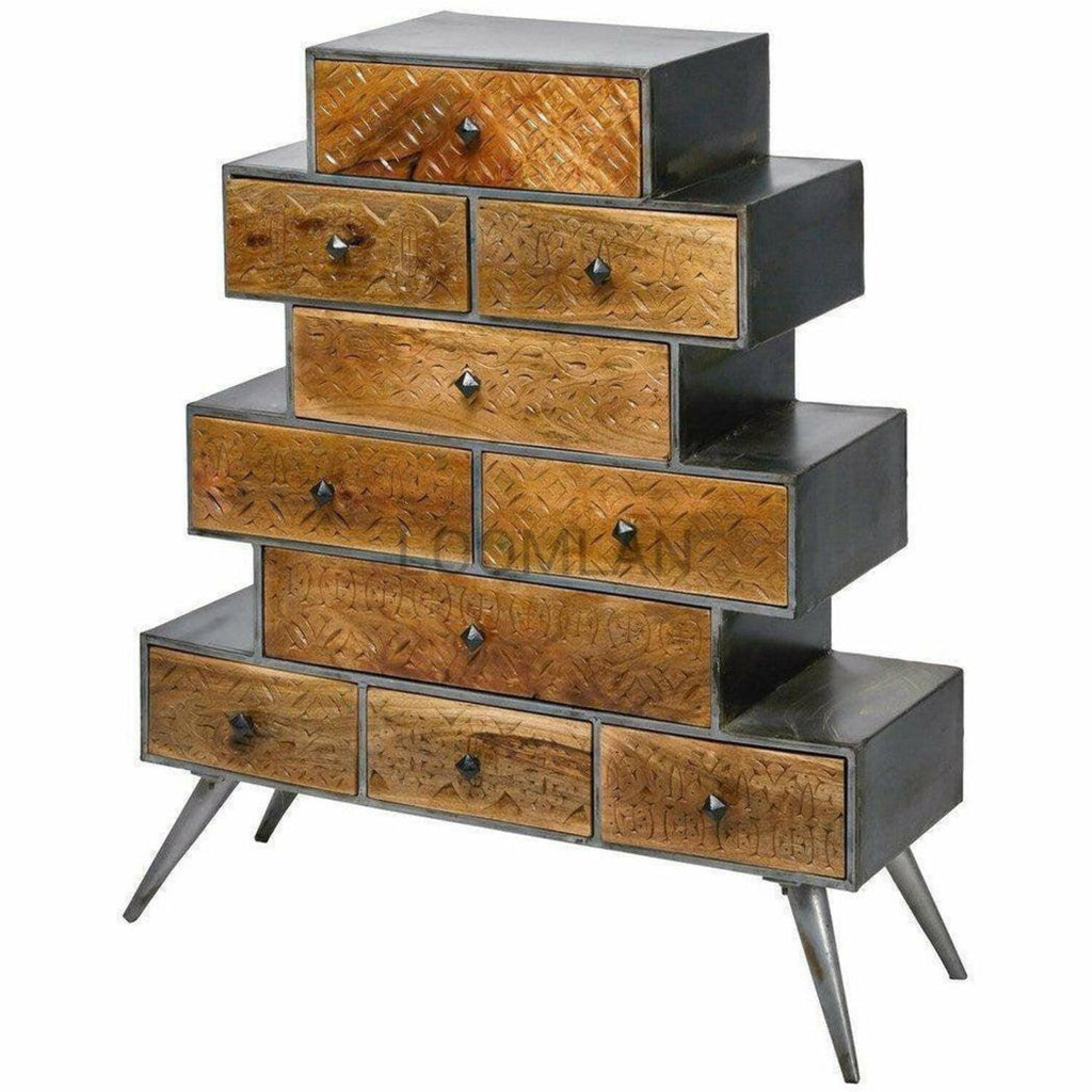 10 Drawer Wood Storage Cabinet F442
