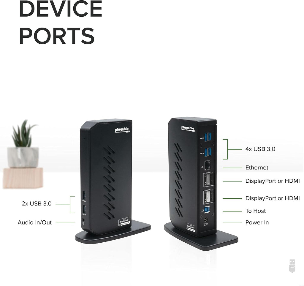 Dual 4K DisplayPort & HDMI USB 3.0 and USB-C Docking Station with Gigabit Ethernet, Audio, 6 USB Ports I9532