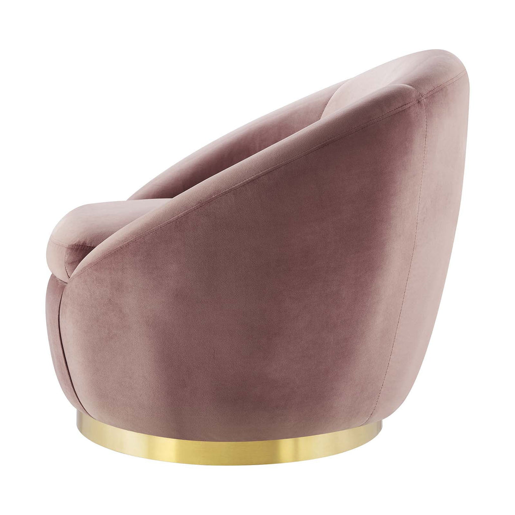 Pink Gold Velvet Swivel Accent Chair O97182