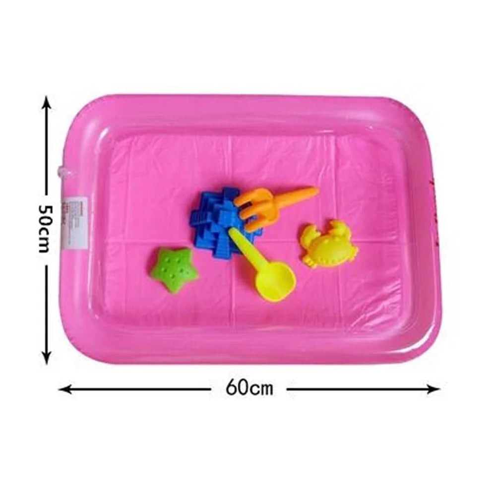 Pink Kids Sandbox Inflatable Sand Toy Tray V984