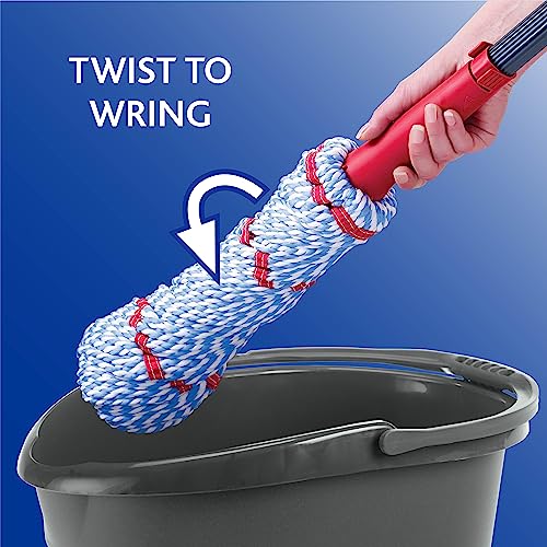 Microfiber Twist Mop with 2 Extra Refills, 18-Inch Mop Head X1160