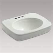Pedestal Bathroom Sink Basin with 4x22 Centerset Faucet Holes F9714