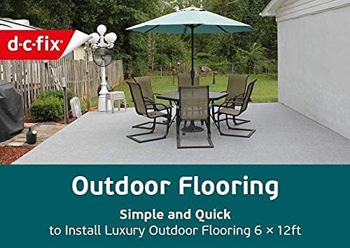 Grey Oak Wood Waterproof Outdoor Flooring Roll 6' x 12' 72 sq.ft A72404
