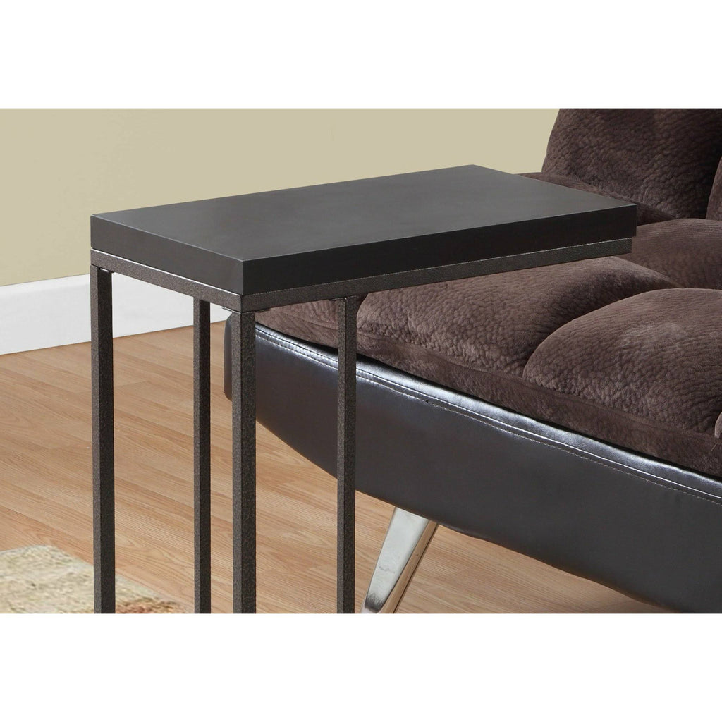 Cappuccino Particle Board Metal Accent Table D281