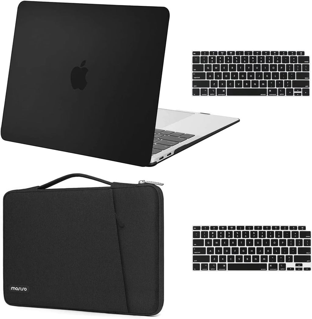 Black Plastic Hard Shell 3 in 1 Case for MacBook Air 13 inch L247