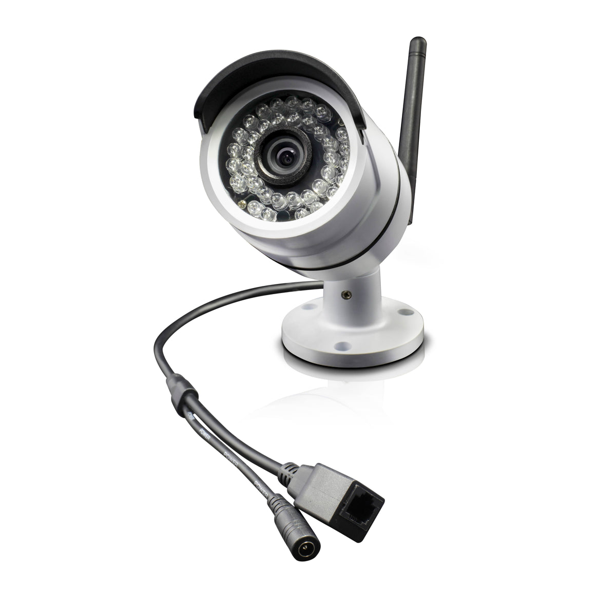 All-in-One Wi-Fi HD 4-Channel Monitor with 2 Outdoor Cameras Night Vision Wireless 7x22 LCD T3386