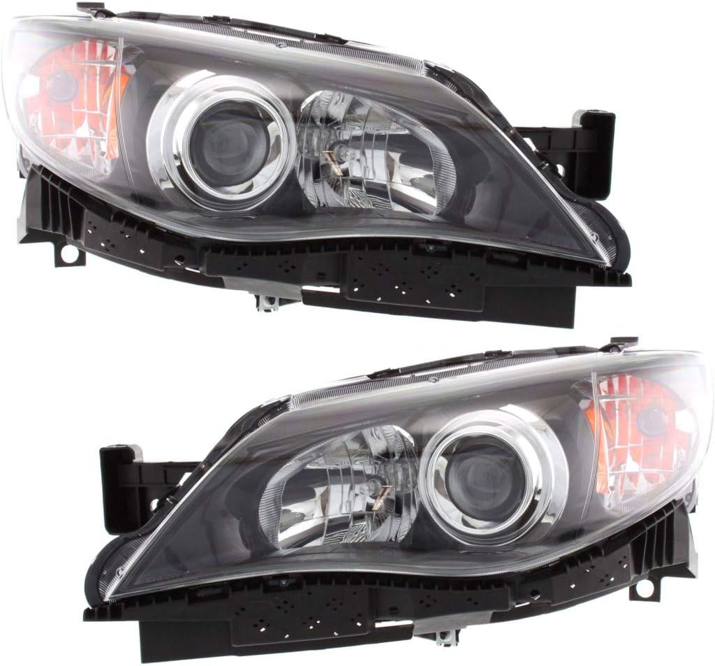 Pair Black Housing Headlight for Subaru Impreza 2008-2011 A44932