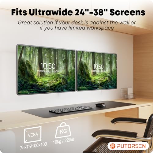 Black Dual Monitor Wall Mount, VESA 75x75/100x100mm R860
