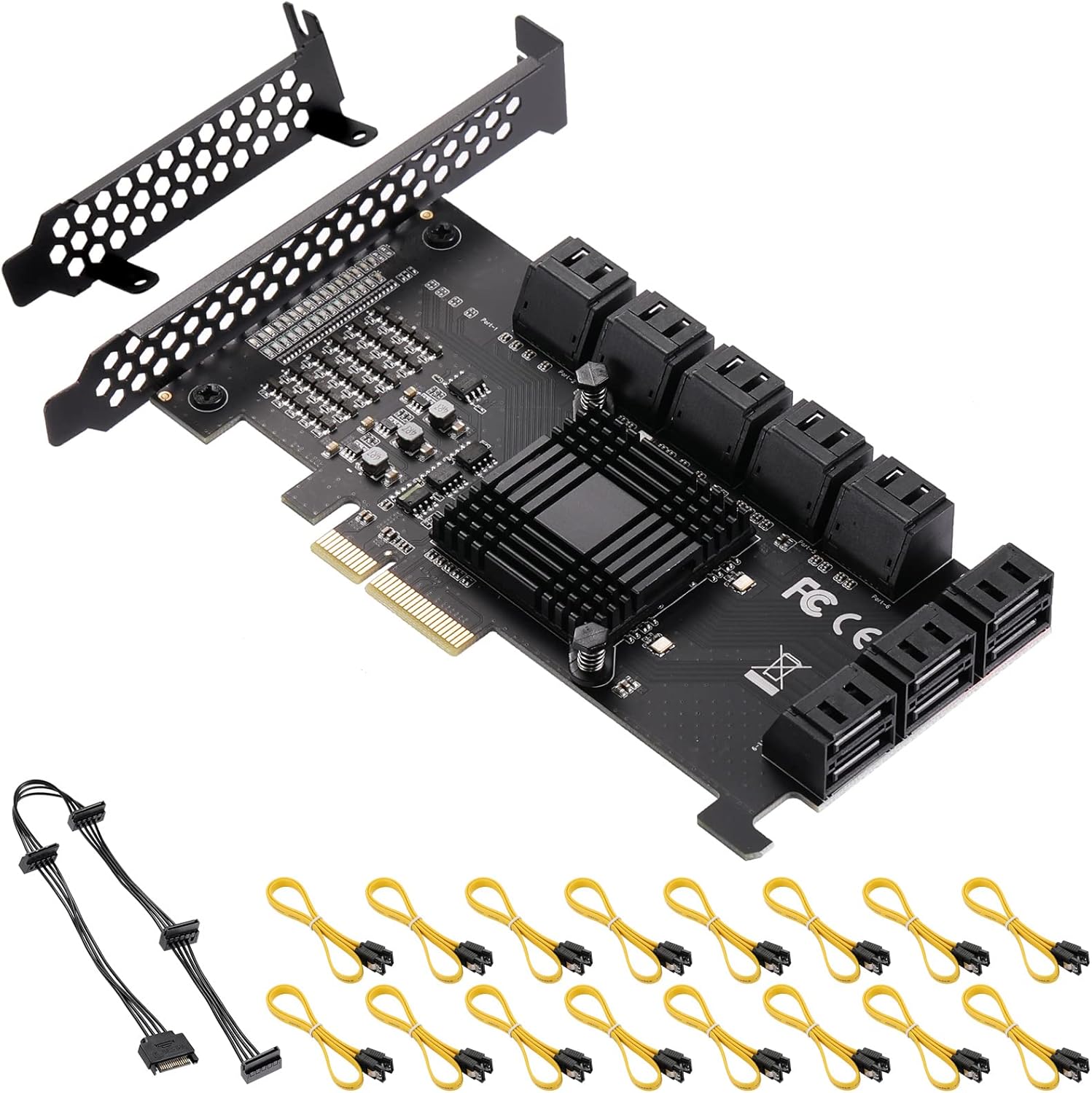 PCI Express to 16 Ports SATA 3.0 Controller Expansion Card Y400