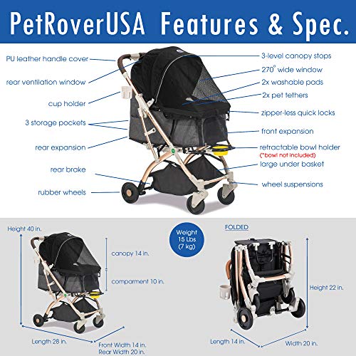 Taupe Light-Weight Pet Stroller with Aluminum Frame R56478