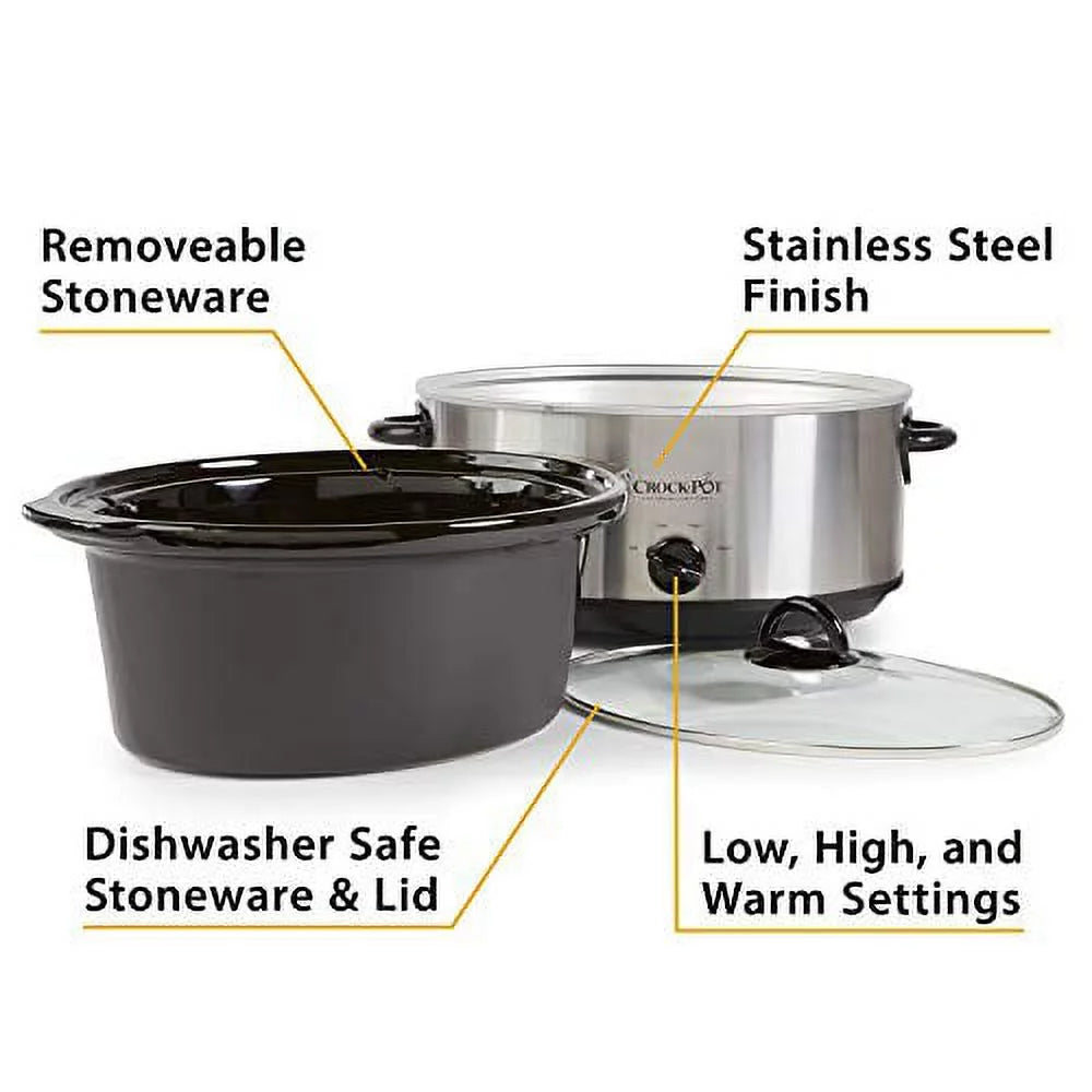 7 Quart Oval Manual Slow Cooker Stainless Steel W6916