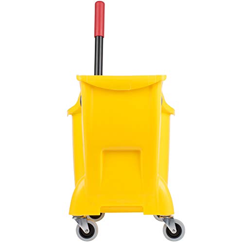 31 QT Yellow Mop Bucket and Wringer Combo on Wheels Q854221