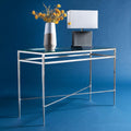 Antique Gold Glass Console Table J49731