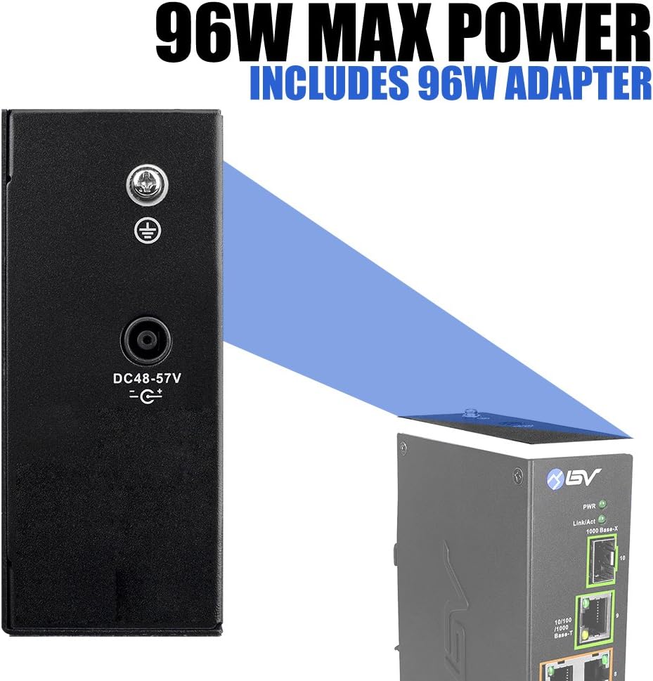 10 Port PoE+ Industrial DIN Rail Switch with Gigabit Ethernet & SFP Uplink L508479
