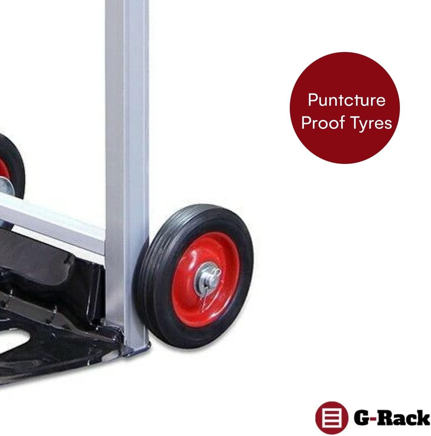 Folding Aluminium Hand Trolley with Anti Puncture Tyres, 220LB Load Capacity, White S3741