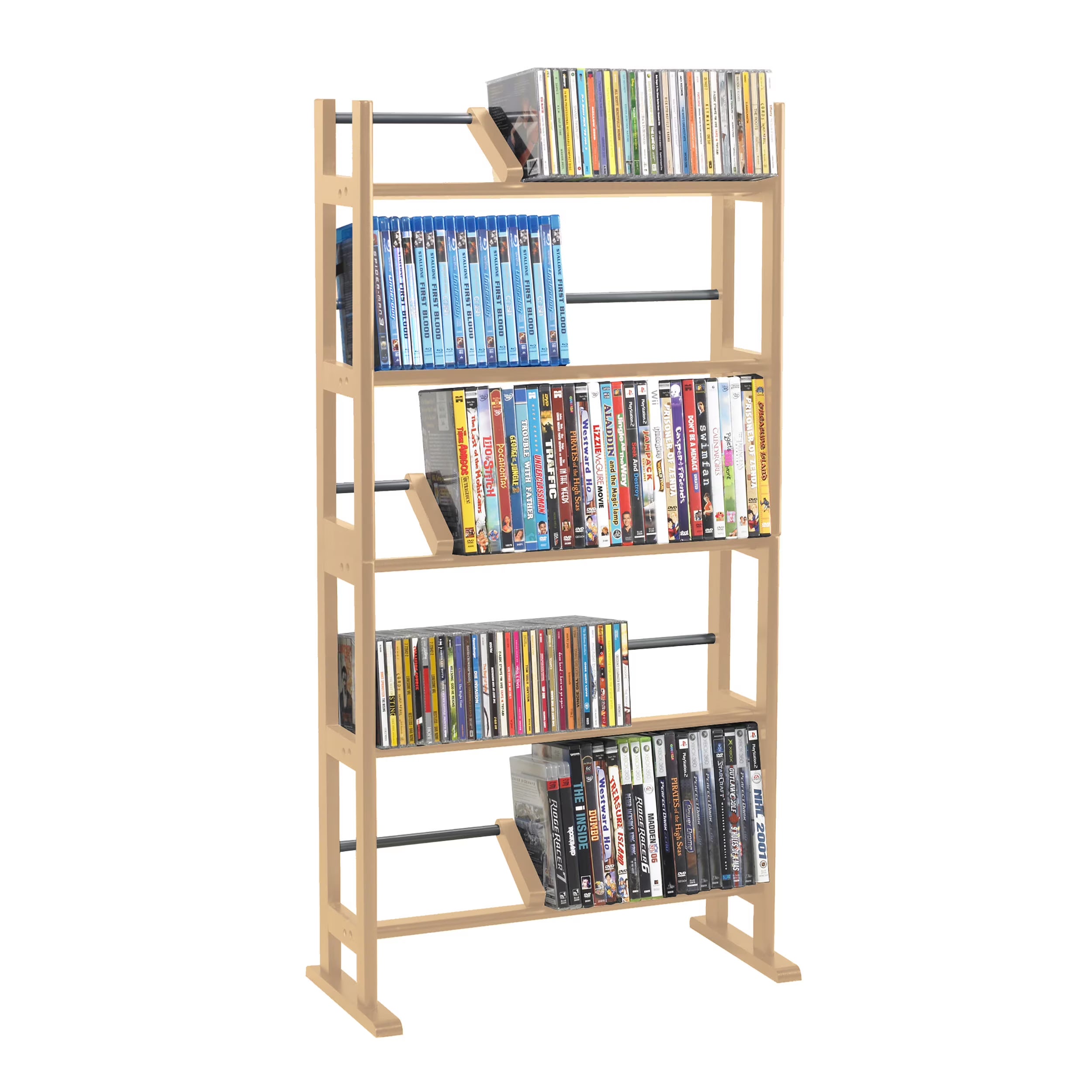 Media Storage Rack for CDs, DVDs, BluRays G7777