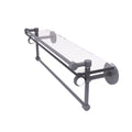 Glass Shelf with Gallery Rail and Towel Bar - Matte Gray / 22 inch D212384
