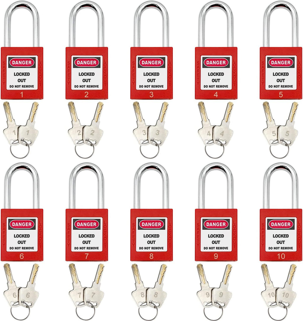 14 Key Padlocks with Numbers, 4 Lockout Hasps, 40 Lockout Tags, 20 Nylon Cable Lockout Tagout Station O7788
