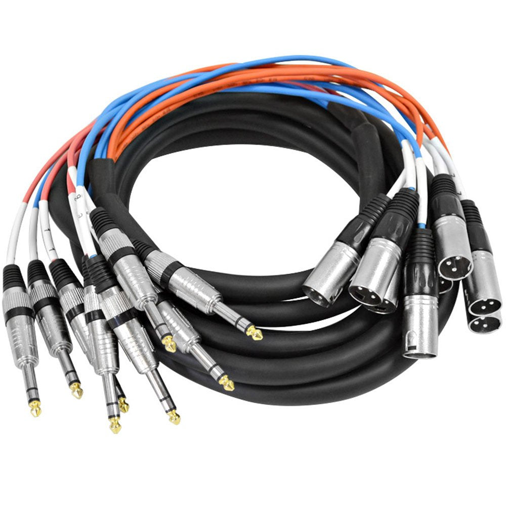 8 Channel 5' XLR Male to 1/4 TRS Snake Cable L508