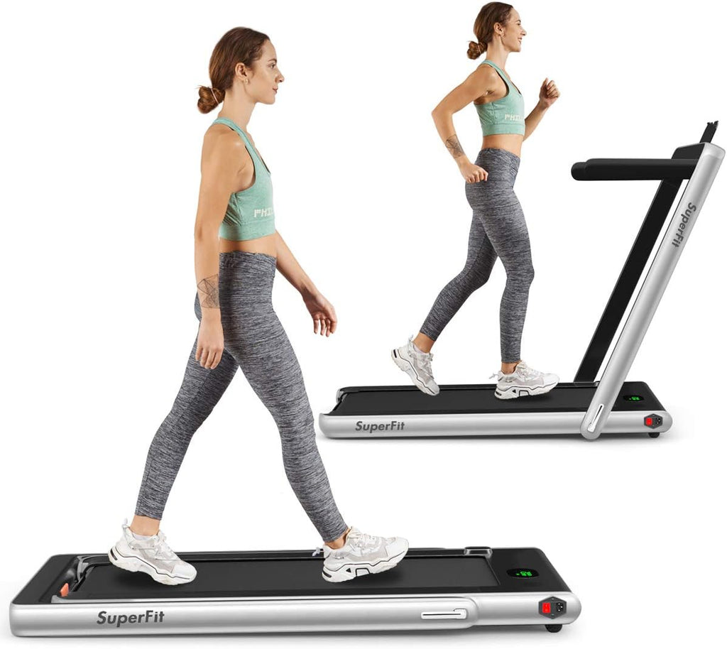 2 in 1 Folding Treadmill with Bluetooth Speaker and LED Display I489