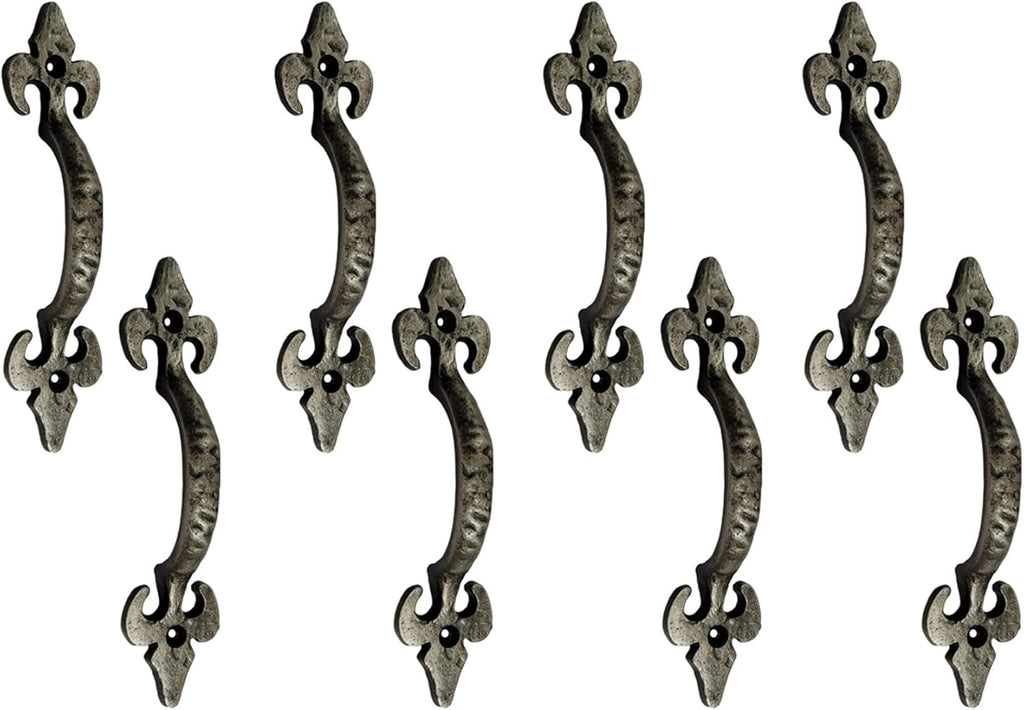 Antique Cast Iron Cabinet Pull Handles, 6.1 x 12 Pack, Matte Black O423