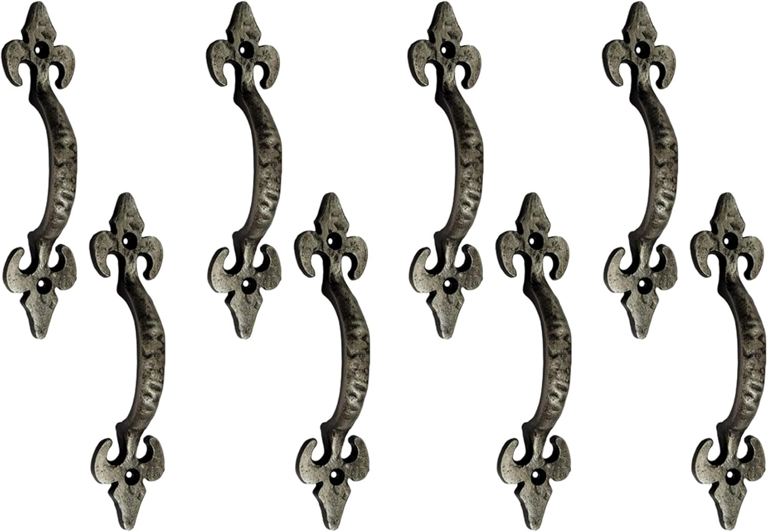 Antique Cast Iron Cabinet Pull Handles, 6.1 x 12 Pack, Matte Black O423
