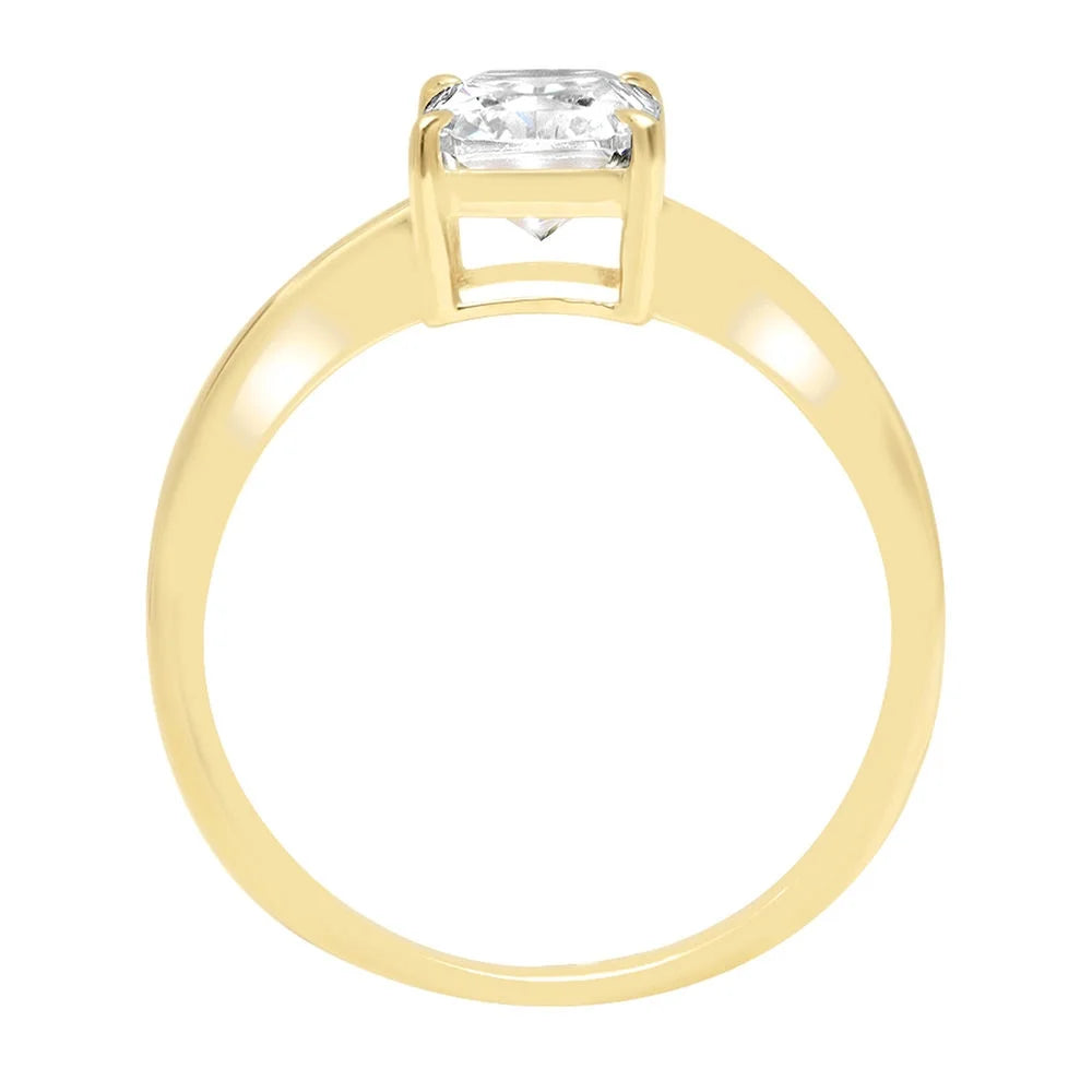 14K Yellow Gold Solitaire Diamond Engagement Ring size 9 Q604292