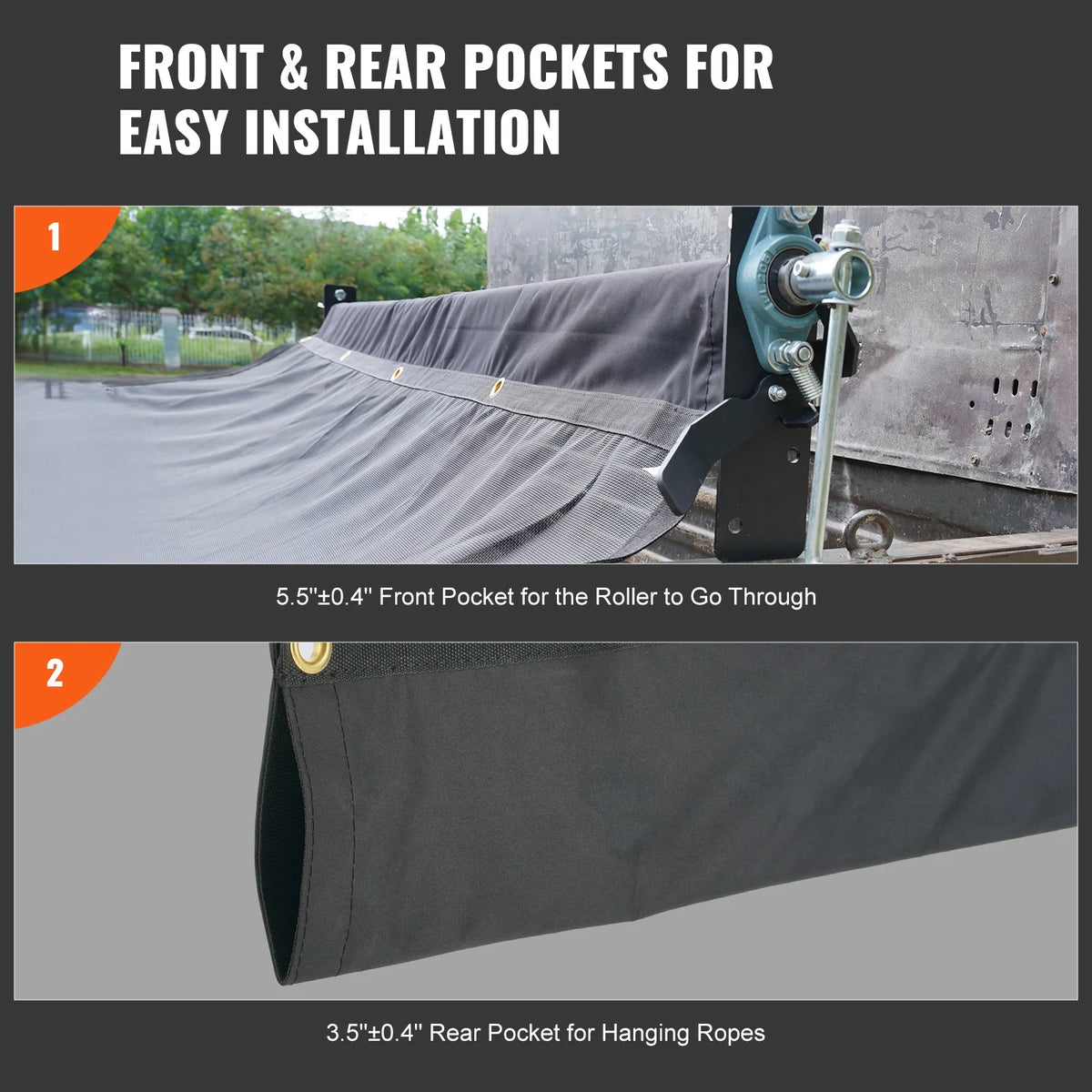 Dump Truck Tarp Mesh Tarp 6 x 14 ft PVC 18oz Double Pockets Trailer Shade C92518
