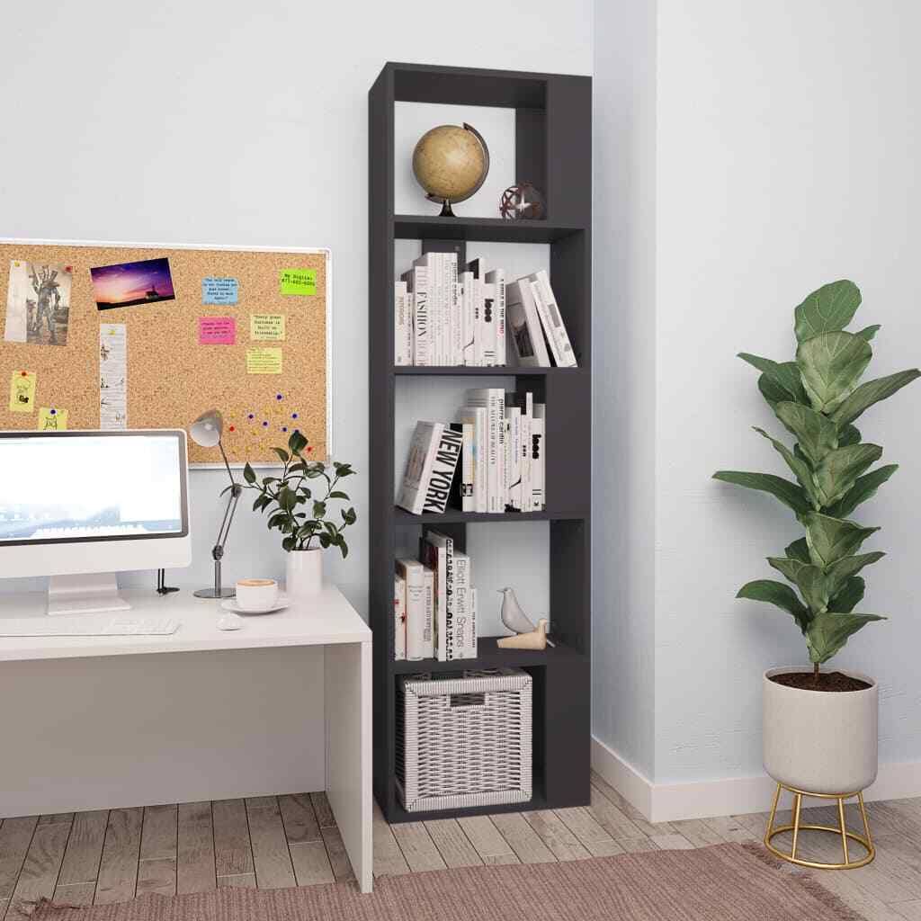 Gray Book Cabinet Room Divider Chipboard N4248