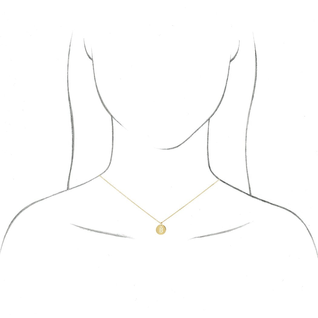 14k Yellow Gold Polished Initial Dangle Necklace W312